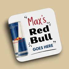 Red Bull Coaster Personalised – Funny Soda Gift - Drink Coaster