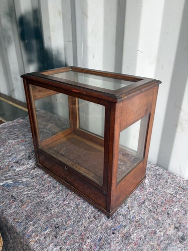 Vintage glass fronted wooden - vintage,