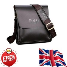 Mens Leather Shoulder Bag POLO