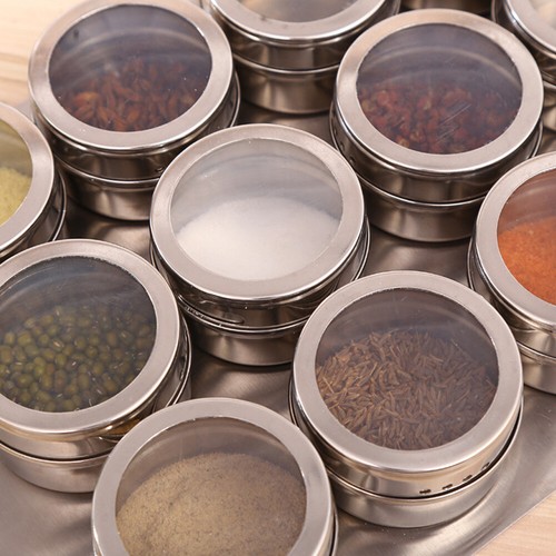 Stainless steel spice jars - jars, w/