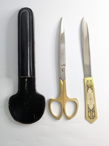 Vintage scissors and - , letter