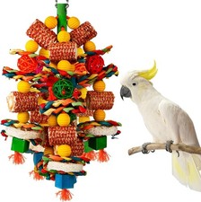 Bird Toys Parrot Toys for Large Birds Natural Corn Cob Loofah Slices Chew Toys