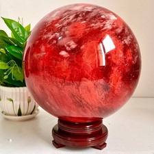 57.18LB  Natural red smelting stone ball, charged quartz crystal ball repair