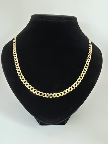 9ct gold flat curb cuban - gold,