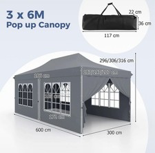 Outsunny 3 x 6m Pop Up Gazebo