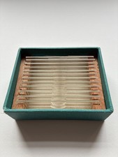 12 Vintage CAVITY Microscope slides in original box