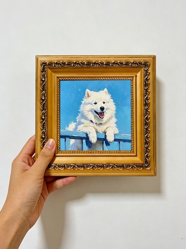 Samoyed dog blue - sky, ,dining