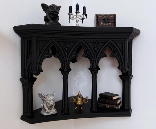 Corner wall shelf gothic - shelf,