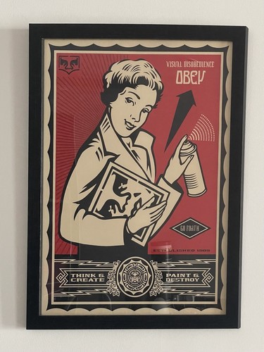 Framed shepard fairey stay - shepard, up