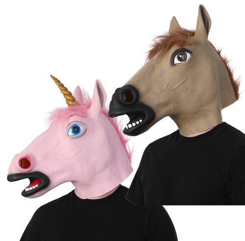 Horse latex mask unicorn - mask,