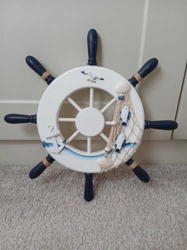 Wooden nautical ship wheel - nautical,