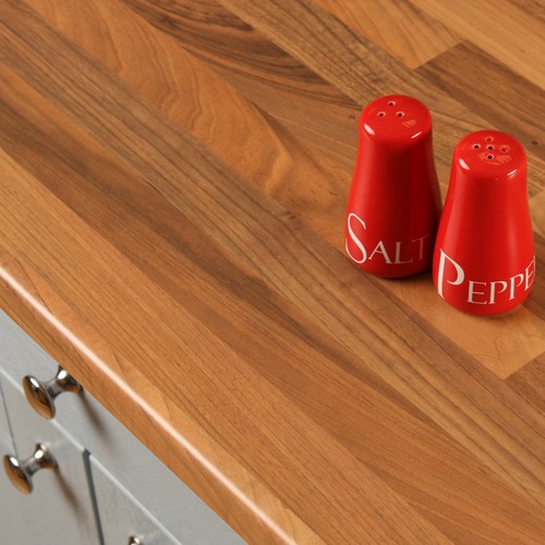 Walnut block laminate kitchen - laminate,