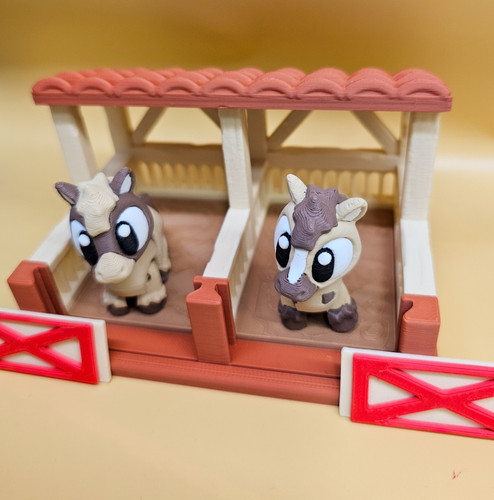 Cute horses pony stable - horses,