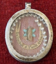 D111 ) Old sterling silver sreliquary  Relic of St Paul of the cross
