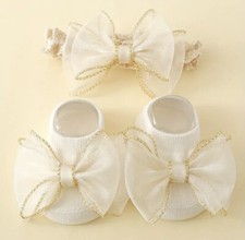 1 Pair Golden Edge Large Bow