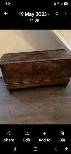 Antique oak plank coffer - oak, coffer.