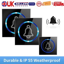 Wireless Door Bell Doorbell Waterproof Wall Plug In Loud 38 Chime LED Flash Set