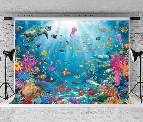 Under the sea backdrop - sea, 7x5ft