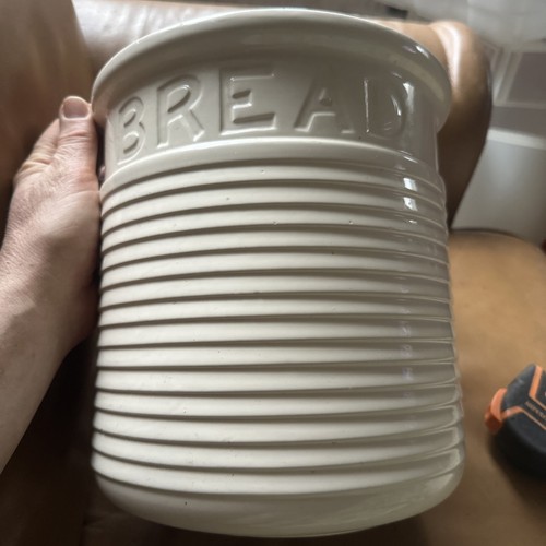Win ceramic bread crock - win,
