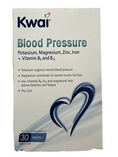 Kwai Blood Pressure Tablets - Potassium -Magnesium-zink- Iron- Vitamins 30 Count