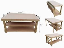 Workbench With Folding MDF Top Wooden Industrial Garage Mobile Table With Wheels