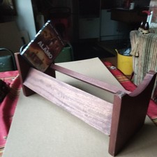 Vintage Tabletop Wooden Book Trough Stand Shelf Table Desk Top