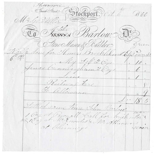 1866 billhead john - john, barlow