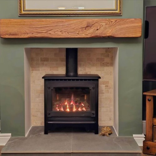 Solid oak fireplace mantel - solid,