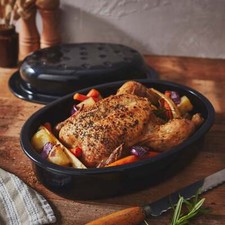 Wham Enamel Black Oval Roaster