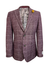 Mens Linen Jacket Check