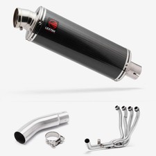 Lextek Stainless Steel OP8C Matt Exhaust System 350mm Silencer Street Motorcycle