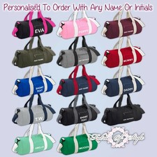 Personalised Bagbase Varsity Original Barrel Bag Duffle Gym  Bag Sports School