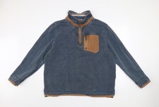 Fat Face Mens Blue 1/4 Zip Sweatshirt XXL Cotton Casual Pullover