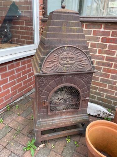 Chiminea cast iron used - chiminea,