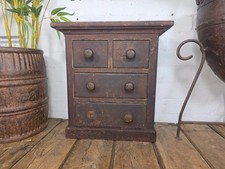 Antique Wooden Miniature Engineers Watchmakers Chest of Drawers Tool Box