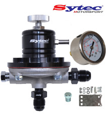 SYTEC 1:1 SAR ADJUSTABLE 5 BAR FUEL PRESSURE REGULATOR + GAUGE -6 AN6 JIC UNIONS