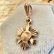 Small 583 14k Rose Gold Pendant - Vintage East European Soviet Era  1" -#2024