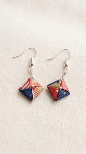 Origami diamond earrings - diamond,