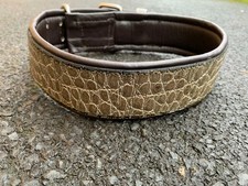 Grey Leather Dog Collar