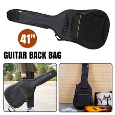 BLACK FULL SIZE PADDED PROTECTIVE CLASSICAL ACOUSTIC GUITAR BACK BAG CARRY CASE