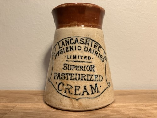 Cream pot crock - cream,