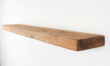Rustic Floating Shelf Wood Solid Chunky Handmade with Brackets 6x2