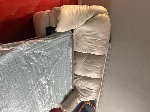 White leather sofa bed and - white,