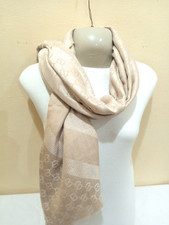 GUCCI Scarf Shawl Stole Wrap Wool Cashmere GG Logo