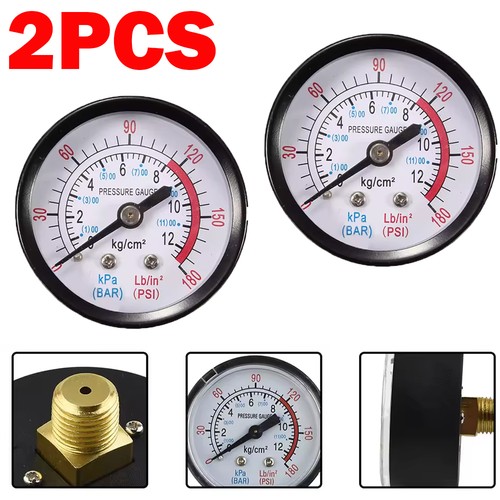2pack air pressure gauge - air, 1/4"