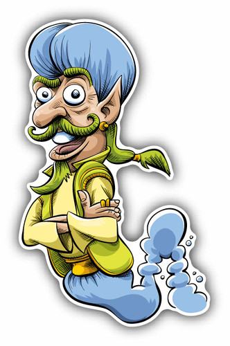 Genie smile cartoon - smile, car
