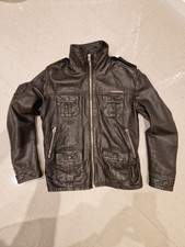 Superdry Men's Brown Genuine Leather Jacket - UK Size Large