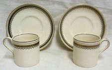 3 Vintage Chinacraft Contracts London Green Band Cups & Saucers
