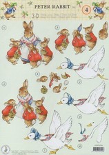 Peter Rabbit & Friends By BEATRIX POTTER A4 Decoupage Sheet Cardmaking STAPPOT04