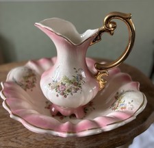 Vintage Water Pitcher Jug and Wash Bowl Set 